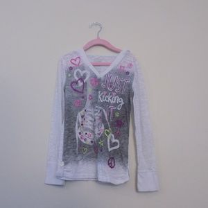 Justice Size 7 light long sleeve with hood.